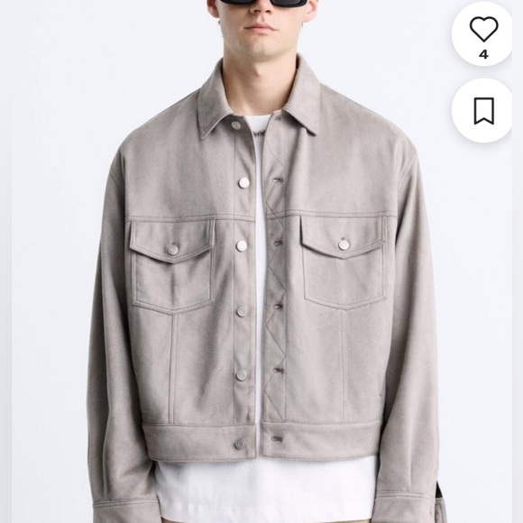 Zara Men's Faux Suede Classic Boxy Fit Jacket - Size L - Picture 2 of 11